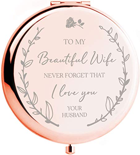 Anniversary for Her - to My Beautiful Wife Compact Mirror I Wedding for Her Birthday Gift for Wife I Love You Wife Gifts I Romantic Gifts for her I Wife Birthday Gifts from Husband