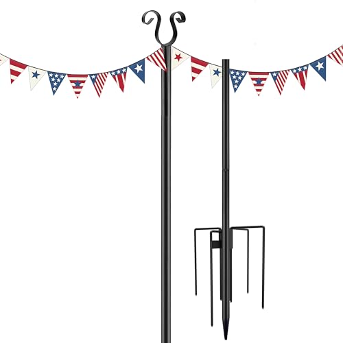 Urban Deco String Light Pole 2.7M 5 Prong Fork Pole Stand Outdoor String Light Pole Stand Weather Resistant for Halloween