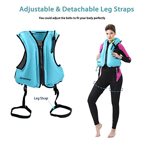 Snorkel Vest For Adults, Inflatable Snorkeling Vest For Men & Women, Portable Swim Jacket & Buoyancy Vest For Snorkeling, Kayaking, Boating, Water Sports, Suitable For Your Swimming Travel (Blue) #TOP4