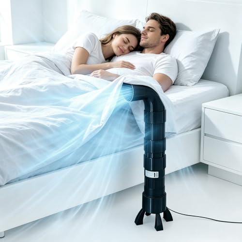 Midnight Bed Cooling System Bed Fan Under Sheets Cooling Bed Fan For Hot Sleepers Ideal Summer Gift Bed Side Fans For Sleeping Suitable For Low Beds & Standard Beds (black)