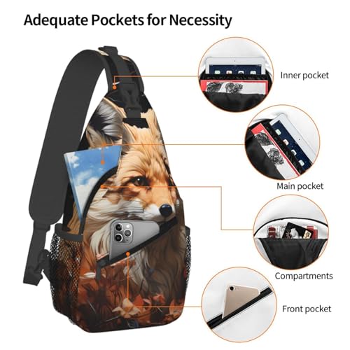 Mochila Unisex con Estampado Fox and Flowers Liviana y Duradera miniatura 4