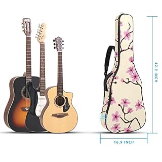 Étui de protection rembourré pour guitare acoustique classique Motif fleurs de pêche Rose, Multicolore 01., 42.9×16.9×4… - Les Beatles, Paul McCartney, John Lennon, RIngo Starr, George Harrison Étui de protection rembourré pour guitare acoustique classique Motif fleurs de pêche Rose, Multicolore 01., 42.9x16.9x4… – Image 5