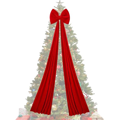 Cime árbol de Navidad nudo de 2.0m de terciopelo grande para decoraciones de casa 8