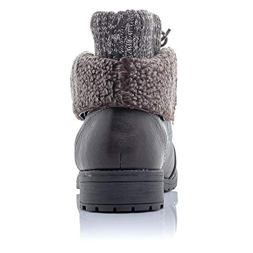 Patty-01 Women's Combat Style Lace Up Ankle Bootie Women's Hiking Boot with Rugged Low Heel3