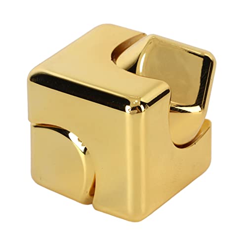 Metal Square Finger Gyroscope Cube, Stress Relief Decompression Fingertip Toy, Hand for Children Adults, Sturdy Metal Construction with Electroplating Finish