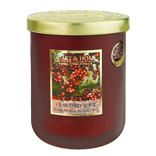 Bougie parfumée grande jarre Heart & Home Epices Cranberry 340g