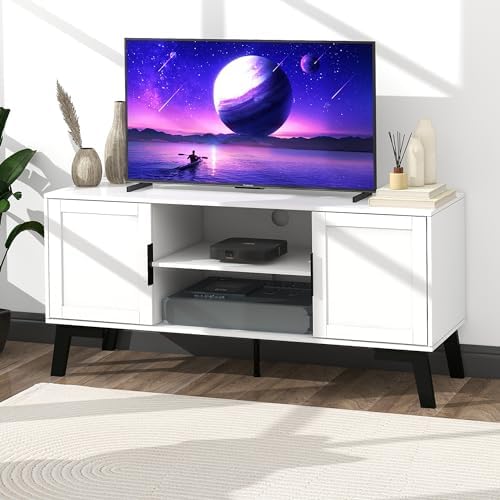 Amazon.com: TaoHFE White Modern TV Stand for Bedroom TV Stand 50 Inch ...