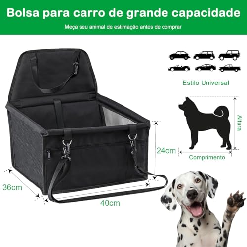 Cadeirinha De Cachorro Gato Para Carro Capa Protetora Assento Banco Traseiro Carro (PREMIUM)- CINZA