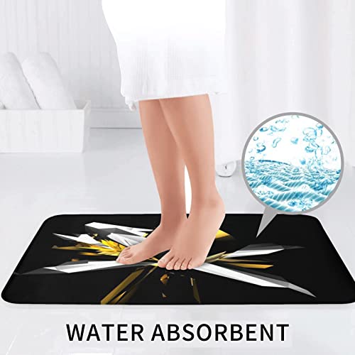 Abstraktes Schwarz / Weiß / Gelb Druck Teppich Pads Badematte Badteppich Set 3-teilig + Konturteppich + Toilettendeckelbezug – Bild 7