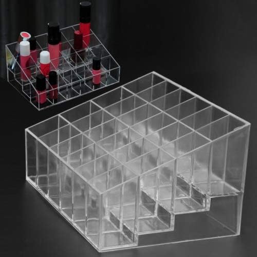 Generic 2 PCS 24-Grid Acrylic Lipstick Jewelry Makeup Holder Display Stand Storage Box Organizer