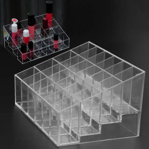 Generic 2 PCS 24-Grid Acrylic Lipstick Jewelry Makeup Holder Display Stand Storage Box Organizer
