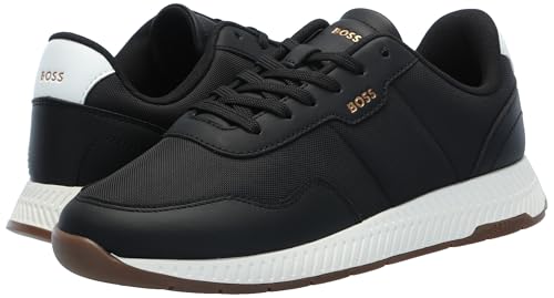 Image of BOSS Men's Leather Mix Low Top Sneaker | Casual Shoes