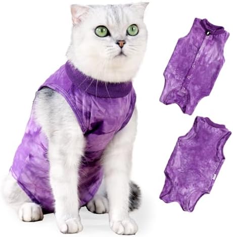 Cat Recovery Suit for Abdominal Wounds or Skin Diseases, Breathable Cat Surgery Recovery Suit E-Collar Alternative for Cats, After Surgery Wear Surgical Suit for Cats Anti Licking Wounds