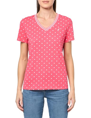 Image of Nautica Women's Solid V-Neck Short Sleeve T-Shirt Shirt