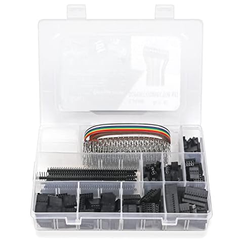WEKESIGO 1550PCS 2.54mm Pitch Wire-to-Wire Dupont Connector Kit, Includes Pin Headers, Jumper Wire, Crimp Pins for RC Servo, Arduino, SMT, SATA, EPS, PCIE, Battery Balancer Cover