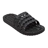 TECS Women's Flexible PVC Lightweight Relax Water Sandal | Open Toe Slipper with Drainage Hole for Beach, Showers, Dorms, & Outdoor