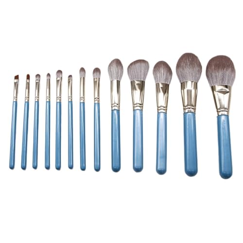Brochas de maquillaje azul de 13 piezas para lograr un difuminado uniforme