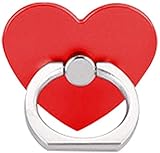 MuStone Soporte para anillo de teléfono celular, soporte para anillo de dedo en forma de corazón, soporte de anillo de teléfono de rotación 360 para todos los teléfonos inteligentes, iPhone (rojo)