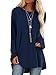 Produktbild AAP Damen Baggy Langarm Tops Damen Plus Size Shirt Tunika Pullover Pullover Bluse Gr. XXL, marineblau