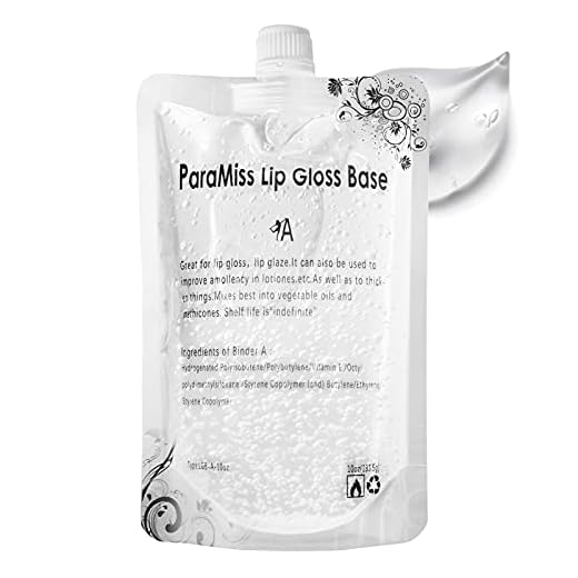 PARAMISS Lip Gloss Base 10 Ounce (350 ML) Clear Lip Gloss Non-Stick Moisturizing Versagel lip gloss base DIY Handmade Lip Gloss Lip Balms Lip Plumper Making Organic Lip Gloss Supplies . (A)