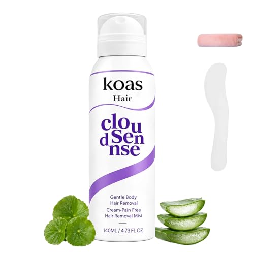 Koas Hair Removal Mousse For Women & Men Cloud Sennse Smooth Hair Removal Spray Gentle Body Skin-Softening Hair Remover Cream For Legs Arms & Underarms Silky Soft Skin Finish (1 Pc Aloe Vera)
