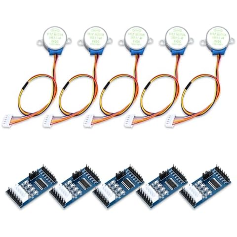 Podazz 5pcs DC12V 4-Phase 5-Line Gear Stepper Motor 28BYJ-48 Cover
