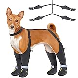 Idepet Dog Suspender Boots, Anti-Slip & Fall Waterproof Tall Shoes Legging for Small Medium Dog, Adjustable Suspender Boots for Winter Snow Rain Hiking Paws Protector 2