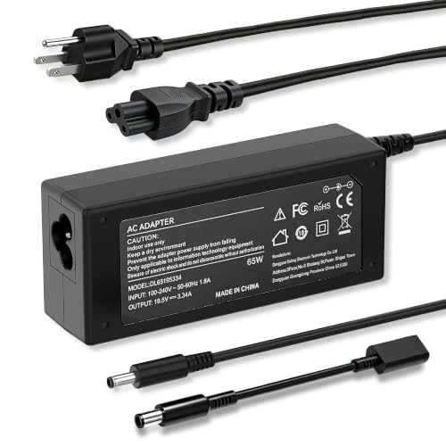 65W 45W la65ns2-01 Laptop Charger Compatible with Dell Inspiron 16 13 14 15 17 3000 5000 7000 Series 2-in-1 Series 1545 3558 3181 5100 5535 5559 5567 XPS 9350 9360 Laptop Power 4.5 * 3.0&7.4 * 5.0