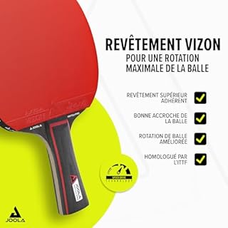 JOOLA Set de Tennis de Table Duo Pro 2 Raquettes de Tennis de Table + 3 balles de Tennis de Table + Housse de Tennis de Table Rouge/Noir 6 pièces