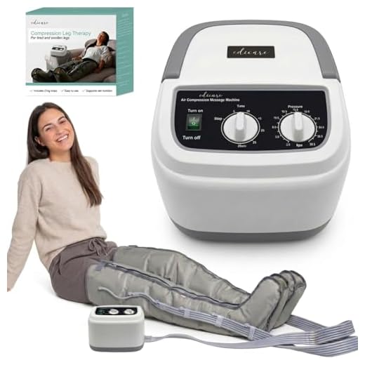 Edicare, Presoterapia para Casa, para Piernas y Pies Cansados, 6 Valvulas, Favorece una Mejor Circulación, Drenaje Linfático, Fácil Uso, Eficacia Profesional (Dispositivo y perneras)