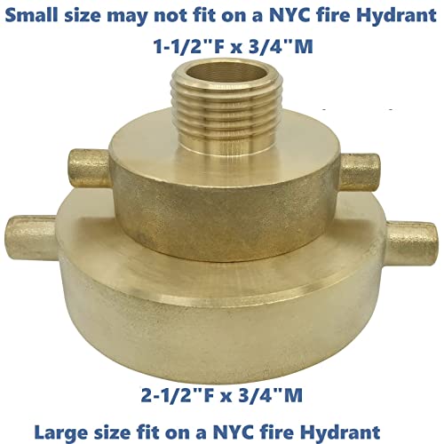 Happy Tree 1-1/2" Nst (Nh) Female X 3/4" Ght Male Brass Fire Hydrant Adapter With Pin Lug Brass Fire Equipment Brass Hydrant To Garden Hose Adapter #TOP5