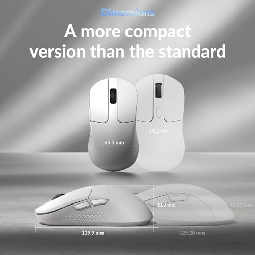 Image of Keychron M3 Mini 8K Wireless Gaming Mouse, 55g Lightweight, PixArt 3950 Sensor, 30K DPI, Bluetooth 5.3 /2.4GHz /Wired, Programmable, 140H Battery, for Mac /Windows /Linux - White