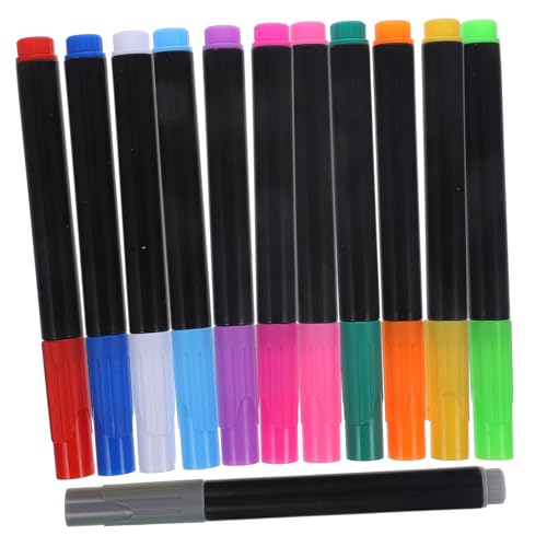 QUMIIRITY 12個 液体粉筆ペン 色 水性マーカーペン ボード用 蛍光カラー 滑らか書き心地 消去可能 ブラックボード クラフト用