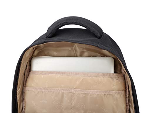 Acmebon Mädchen Klassische Schule Rucksack Solid Farbe Buch Tasche für Teenager Casual Daypack Schwarz