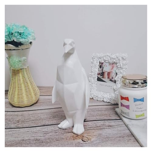 Statue pingouin mère et fils sculpture résine cadeau décoration