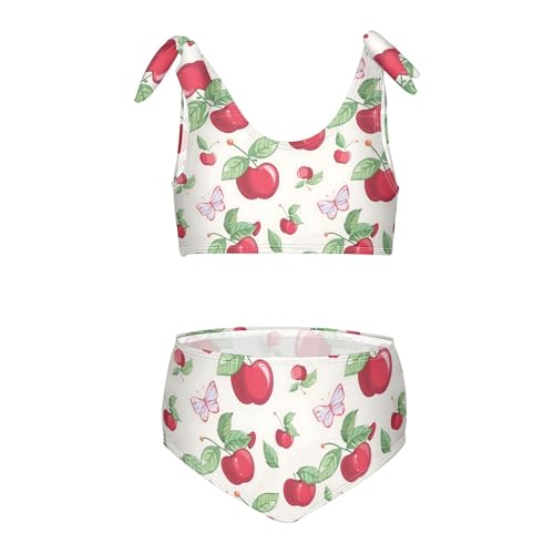 Butterfly Fruit Girls Two Piece Tankini Swimsuits Summer Bathing Suit Beach Swimwear Set