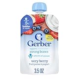 Gerber Purees Very Berry Yogurt Toddler Pouch 3.5 Ounces (Pack of 12)