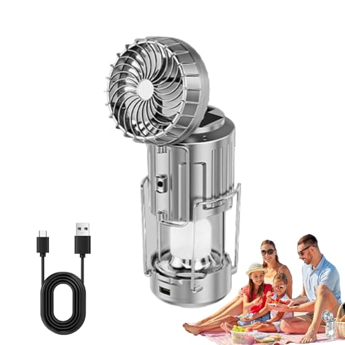 Lanterne de camping - Lampes de camping - Lampe de tente suspendue à piles - Lanterne pour les pannes de courant - Éclairage d'urgence avec ventilateur de refroidissement - Accessoires de camping
