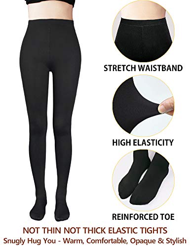 Vero Monte Black Womens 80 Den Soft Opaque Tights - Footed Tights Women, S - M #TOP4