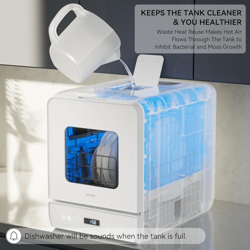 Hermitlux Countertop Dishwasher, 6 Wash Programs Slim Size Portable Dishwasher - Thumbnail 5