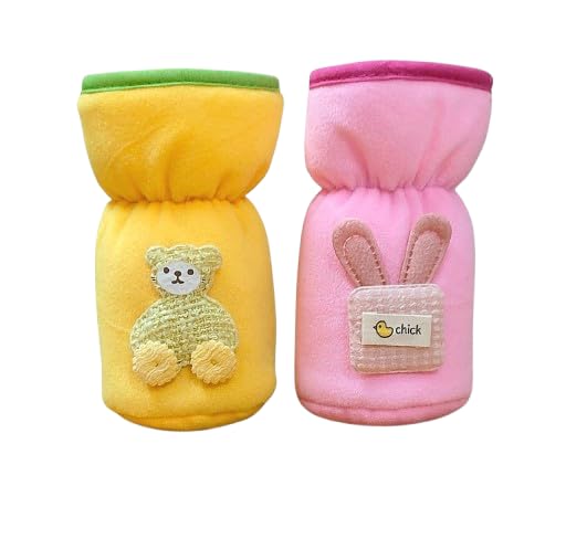 OLY BABY Baby Sharing Bottle Cover 120ml/4oz with Soft Plush Fabric 100% Cotton (Pack of 2)