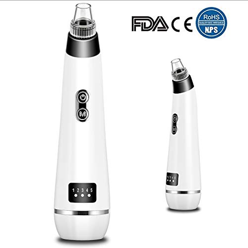 Mitesserentferner Mitesser Sauger Porenreiniger Entferner SoataSoa Blackhead Remover mit 5 Austauschbaren Reinigungsaufsätzen 5 Stufen und 3 Beauty-Lichter Gesichts Reinigung Gerät [2020 Verbesserte]