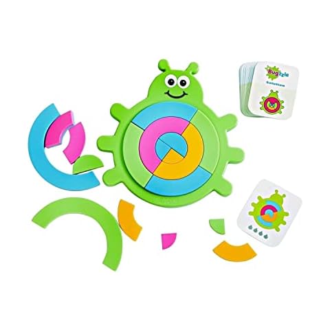 Fat Brain Toys F209 Fat Bugzzle, Preschool, Folding, Gear, Brain Teasers Puzzles, 40 Challenge Cards, Educational Toys for Kids 3 Years and Older, Multicoloured Cover