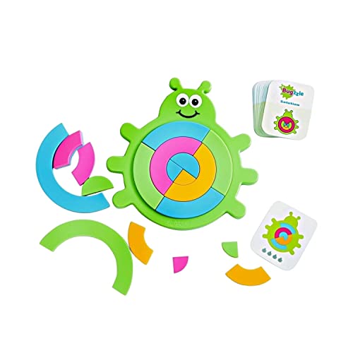 Image of Fat Brain Toys Bugzzle Kids Puzzles Ages 3+ - Match-The-Picture Fraction-Learning Brainteaser, Toys for Kids