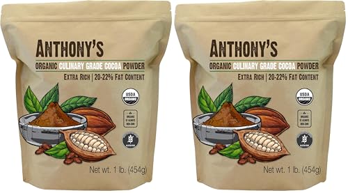 Anthony's Organic Culinary Grade Cocoa Powder, 1 lb, Dutch Processed
