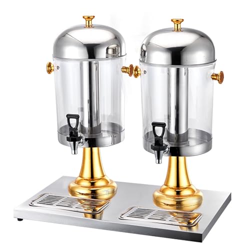 Dispensador de zumos, dispensador de bebidas de acero inoxidable con grifo y recipiente de hielo para bebidas frías, cócteles, agua, refrescos