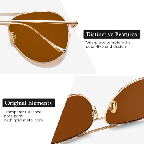 Image of SUNGAIT Women's Lightweight Oversized Aviator Sunglasses