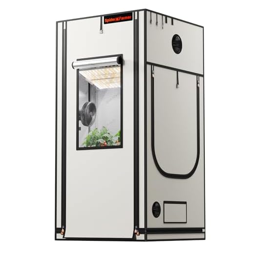 Spider Farmer Pro Growzelt 90x90x180 cm, mit Roll-up-Tür, Beobachtungsfenster, abnehmbarem Bodenblech, 2000D Mylar-Gewebe, für Hydroponik-Innenanbau mit SF2000Pro, SE3000, G3000