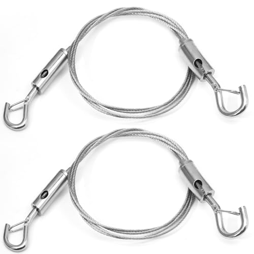 Image of 2 Pack Adjustable Picture Hanging Wire Kit, 1m x1.5mm Heavy Duty Mirror Frame Hanging Kit Stainless Steel Wire Rope, Supports Up to 66lbs for Hanging Pictures Artwork