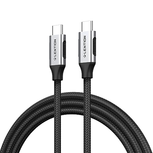 LENTION USB C Charging Cable 3.3ft 100W Type C Charge 10Gbps Fast Data Transfer 4K/60Hz Video Braided Cord Compatible iPhone 15/15 Pro/15 Pro Max, New MacBook Pro/Air, New iPad Pro, More(Silver)